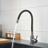 Змішувач для кухні Lidz Aria 015F3 (k35) з гнучким виливом LDARI015F3BGRP49564 Graphite/Black