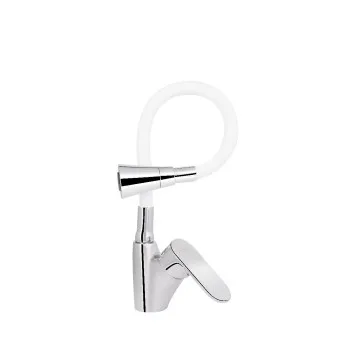 Змішувач для кухні Lidz Tani 007F3 з гнучким виливом (k40) LDTAN007F3WCR40423 Chrome/White
