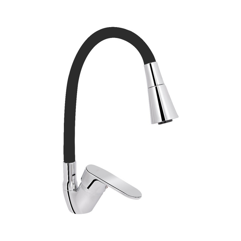 Змішувач для кухні Lidz Tani 008F3 з гнучким виливом (k40) LDTAN008F3BCR39484 Chrome/Black