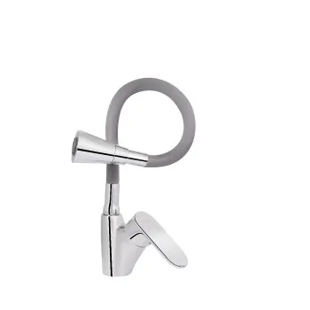 Змішувач для кухні Lidz Tani 007F3 з гнучким виливом (k40) LDTAN007F3GCR31869 Chrome/Grey