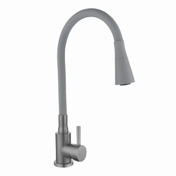 Змішувач для кухні Lidz Aria 015F31 (k35) з гнучким виливом LDARI015F31GGRP49567 Graphite/Grey