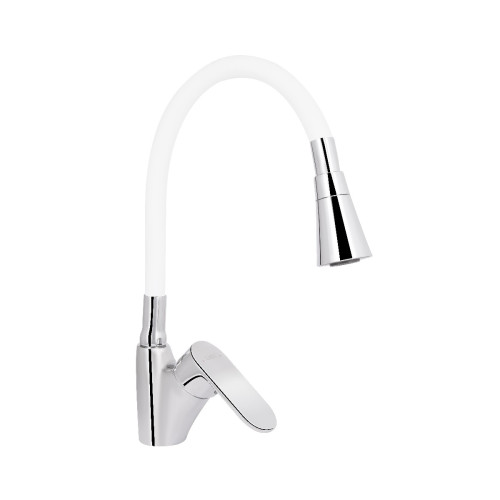 Змішувач для кухні Lidz Tani 007F3 з гнучким виливом (k40) LDTAN007F3WCR40423 Chrome/White