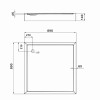 Lidz Душевой поддон KAPIELKA ST90x90х14 низкий квадратный, диаметр слива 52 мм