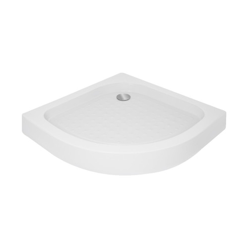 Lidz Душовий піддон KAPIELKA ST80x80x14 низький, напівкруглий, діаметр зливу 52 мм