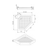 Lidz Душевой поддон DOZORCA SC90x90.LOW, низкий, пятиугольный, акриловый + ножки, диаметр слива 50 мм