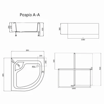 Душовий піддон Lidz KAPIELKA ST90x90x41