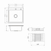 Комплект Lidz Handmade H5050HB Мийка для кухні інтегрована Decor Black PVD Honeycomb у комплекті з дозатором + Lidz LIDZK01B Корзина для кухонної мийки