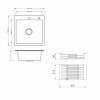 Комплект Lidz Handmade H5050H Мойка для кухни интегрированная Decor Honeycomb в комплекте с дозатором + Lidz K01G Корзина для кухонной мойки