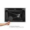 Комплект Lidz: Handmade H6845HB Мойка для кухни интегрированная Decor Black PVD Honeycomb в комплекте с дозатором + Измельчитель для мойки Black