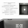 Комплект Lidz Handmade H6350BR Мойка для кухни интегрированная крыло справа BlackPVD в комплекте с дозатором + Lidz K01B Корзина для кухонной мойки