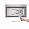 Комплект Lidz Handmade H7545 Мийка для кухні інтегрована Decor Honeycomb LDH7545DEC48372 + Lidz (BLA) Подрібнювач для кухонного миття
