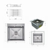 Акційний набір Lidz: мийка Handmade H4545 Decor 2,5/0,5 мм + K01G Корзина для кухонной мойки