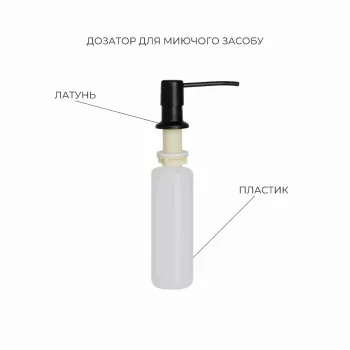Комплект Lidz Handmade H7849BR Мойка для кухни интегрированная крыло справа BlackPVD в комплекте с дозатором + Lidz K01B Корзина для кухонной мойки