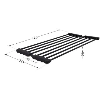 Сушарка на кухонну мийку з присоскою Lidz Acsis LA09 Black, кругла основа, для посуду 440х224 мм LDACSLA09BLM49777