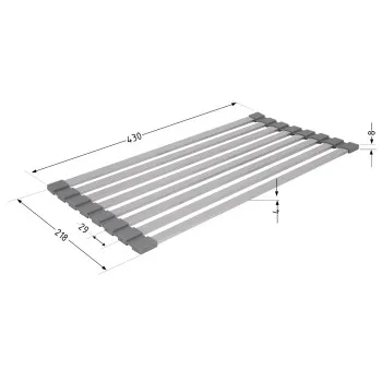 Сушилка на кухонную мойку Lidz Acsis LA11 Gray, плоска основа, для посуды 430х218 мм LDACSLA11GRA49765