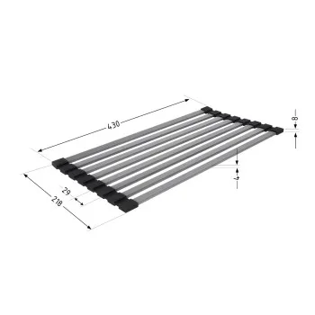 Сушарка на кухонну мийку Lidz Acsis LA12 Black, плоска основа, для посуду 430х218 мм LDACSLA12BLM49766