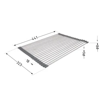 Сушилка на кухонную мойку Lidz Acsis LA01 Gray, кругла основа, для посуды 440х320 мм LDACSLA01GRA49779