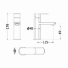 Смеситель для раковины Lidz Luna 001F (k35) LDLUN001FNKS46094 Nickel