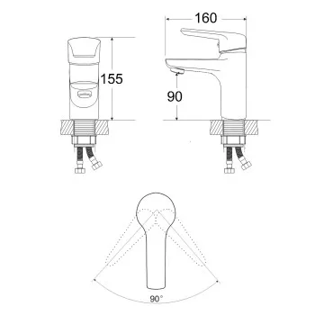 Змішувач для раковини Lidz Tani 0011F1 (k40) LDTAN001F1CRM44959 Chrome