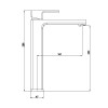 Змішувач для раковини  Lidz Dozorca 001FH високий (k35) Chrome LDDOZ001FHCRM48990