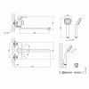 Смеситель для ванны Lidz Nicole 005 с поворотным изливом (c душевым гарнитуром) (k35) LDNIC005BLA45183 Black